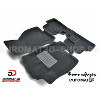 Текстильные 3D коврики Euromat3D Business в салон для Honda Pilot (2008-2011) № EMC3D-002610