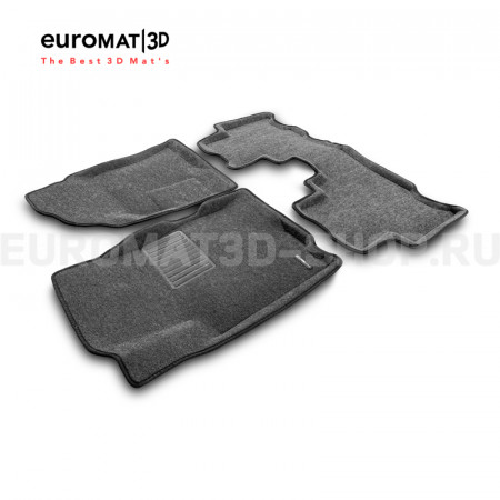 Текстильные 3D коврики Euromat3D Business в салон для Chevrolet Captiva (2006-2014) № EMC3D-001503G Серые