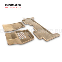 Текстильные 3D коврики Euromat3D Lux в салон для Land Rover Range Rover Sport L494 (2014-2021) № EM3D-003109T Бежевые
