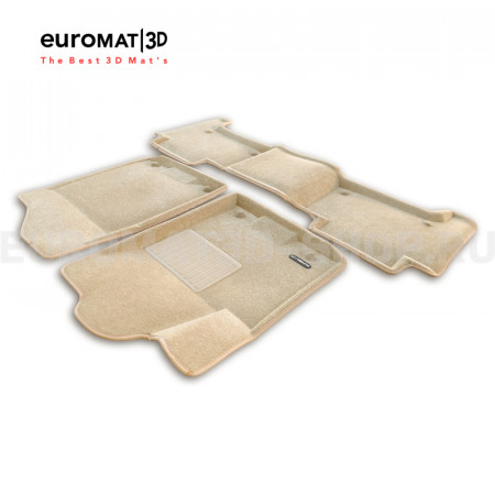 Текстильные 3D коврики Euromat3D Business в салон для Nissan Patrol (2010-) № EMC3D-002813T Бежевые