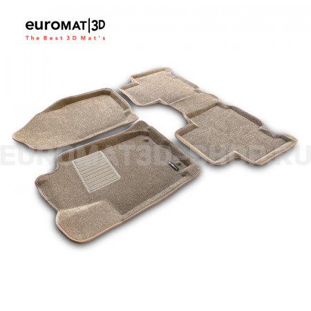 Текстильные 3D коврики Euromat3D Business в салон для Toyota Rav 4 (2013-2019) № EMC3D-005125T Бежевые