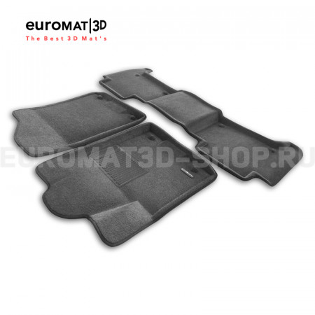 Текстильные 3D коврики Euromat3D Business в салон для Nissan Patrol (2010-) № EMC3D-002813G Серые