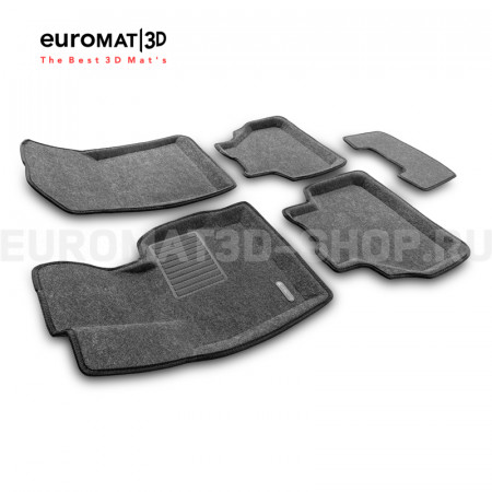 Текстильные 3D коврики Euromat3D Business в салон для Bmw X3 (F25) (2010-2017) № EMC3D-001210G Серые