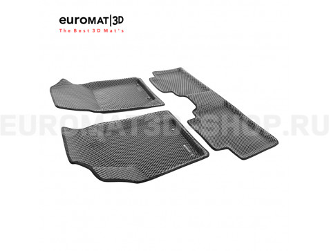 3D коврики Euromat3D EVA в салон для Geely Atlas Pro (2021-) № EM3DEVA-001409G Серые