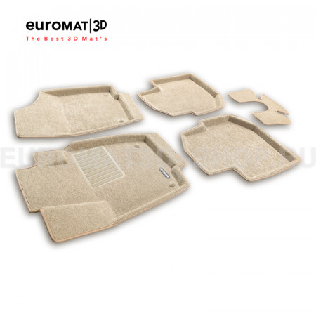 Текстильные 3D коврики Euromat3D Business в салон для Skoda Rapid (2020-) № EMC3D-004508T Бежевые