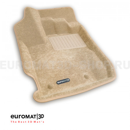 Текстильные 3D коврики Euromat3D Business в салон для Renault Kaptur (2016-) № EMC3D-004206T Бежевые