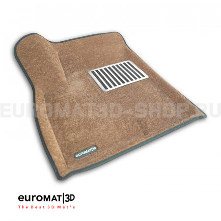 Текстильные 3D коврики Euromat3D Lux в салон для Jetour X90 PLUS (2023-) № EM3D-000021R Коричневые